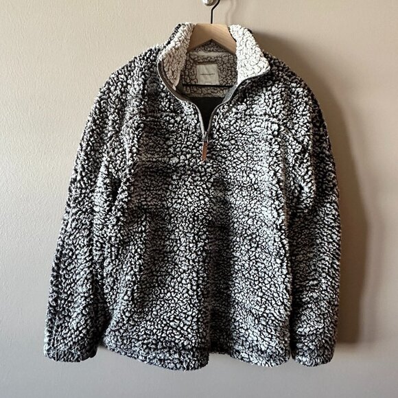 Women's S Thread & Supply Fleece Quarter Zip Pullover Charcoal Sherpa - Picture 2 of 8